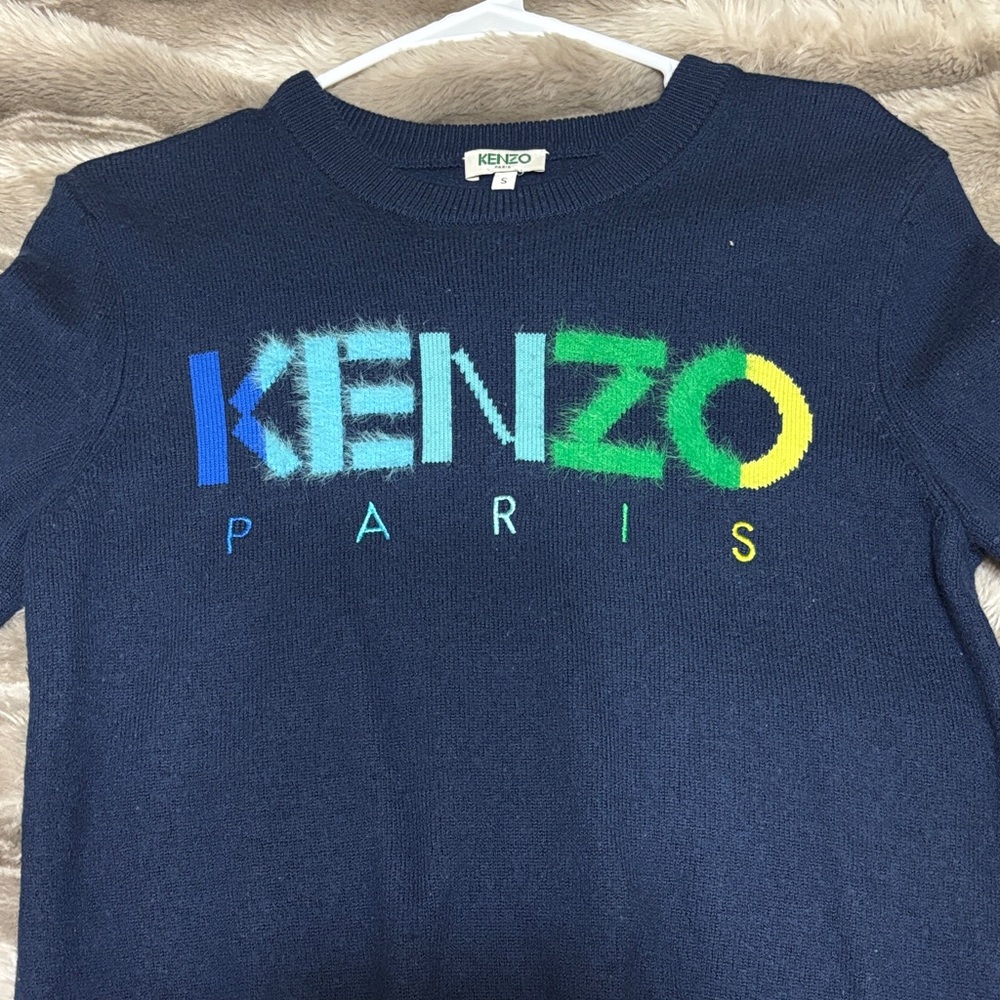Kenzo Navy Sweater with Colorful Logo